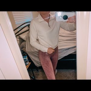 FULL TILT Half Zip Crop Sweatshirt